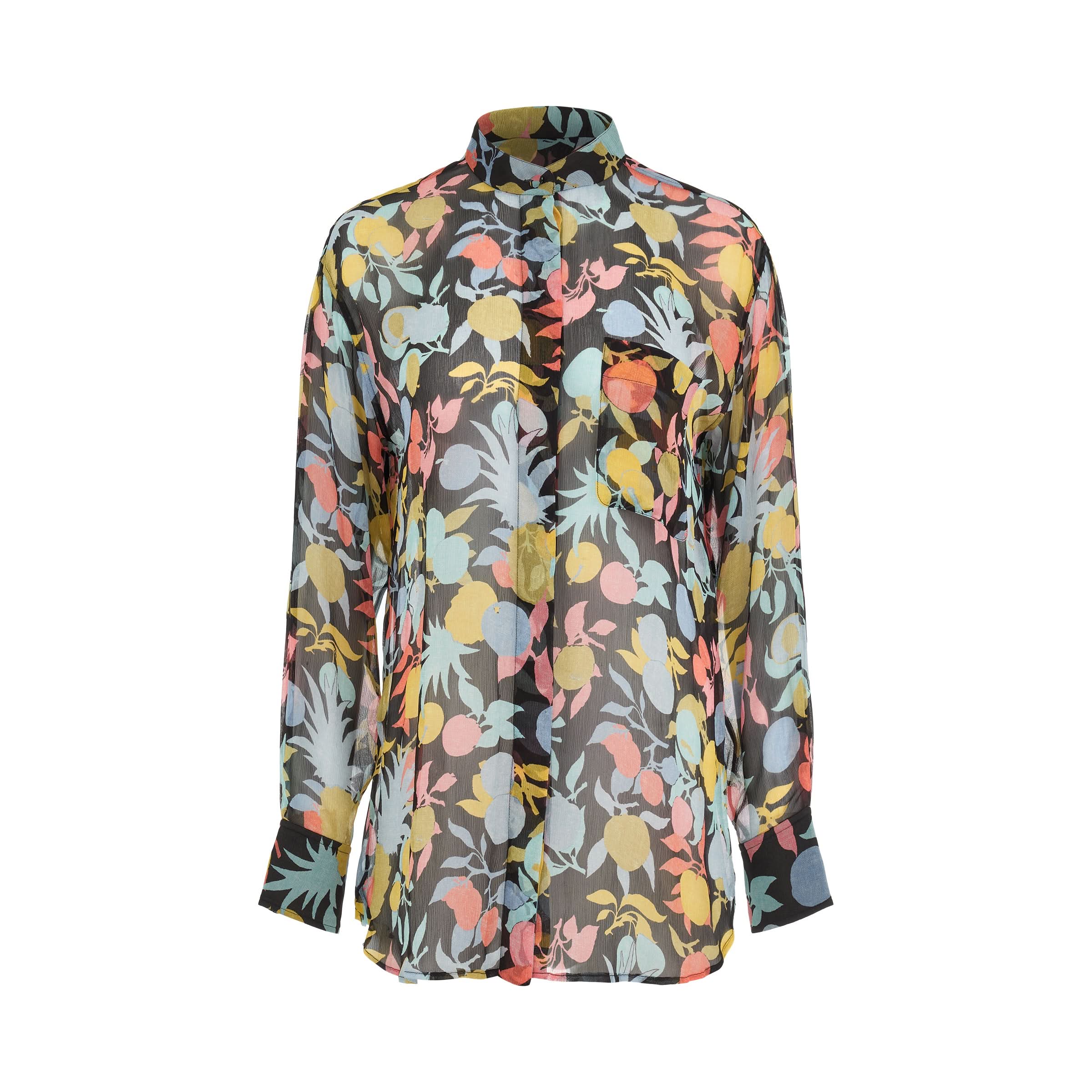 Fruit and Floral Chiffon Shirt