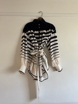 Stripe Linen Top with belt