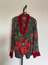 Floral and Velvet Trimmed Suit