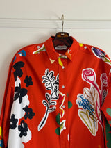 Orange Shirt with Flowers