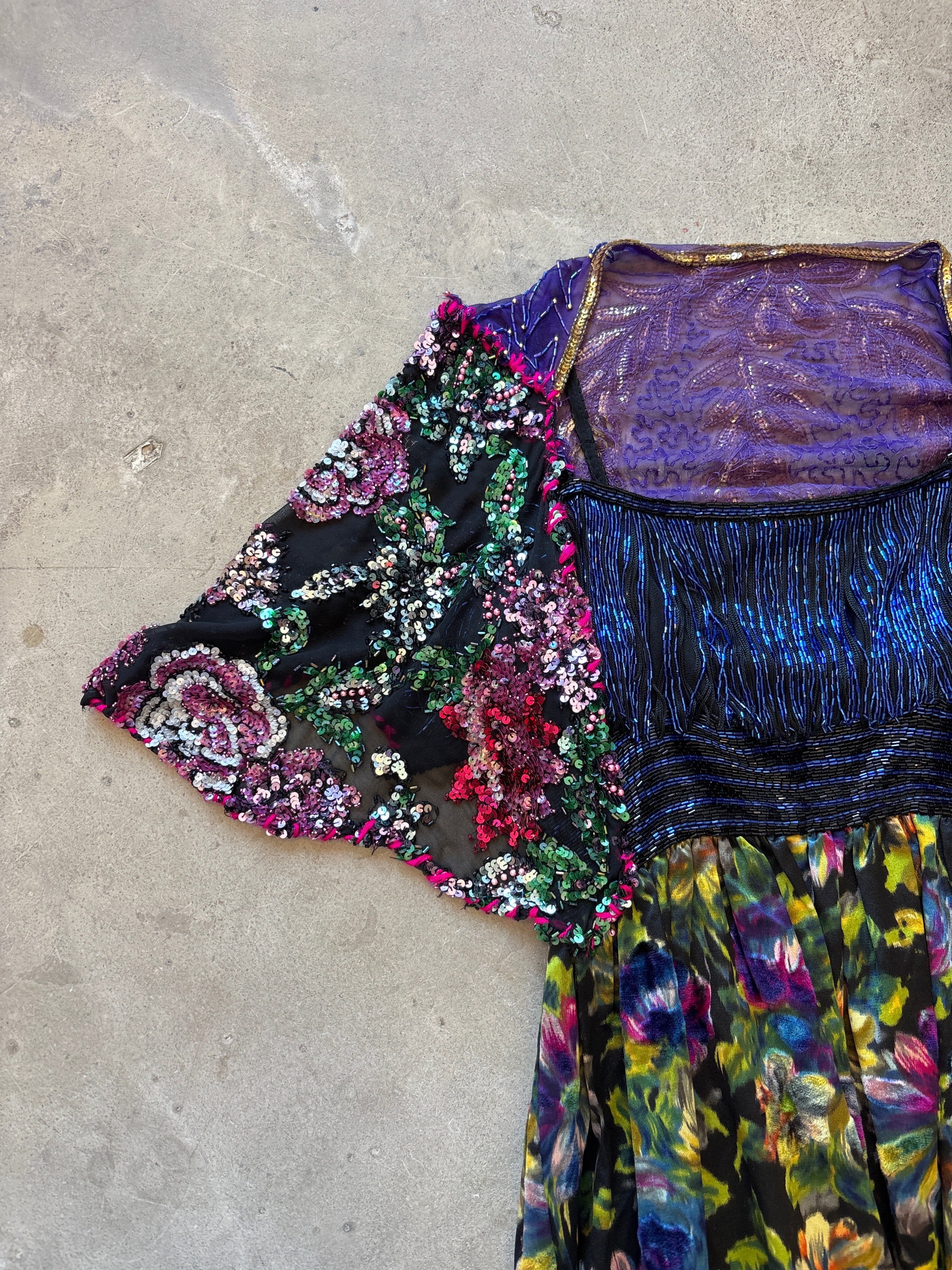 Purple & Blue Beaded Gown