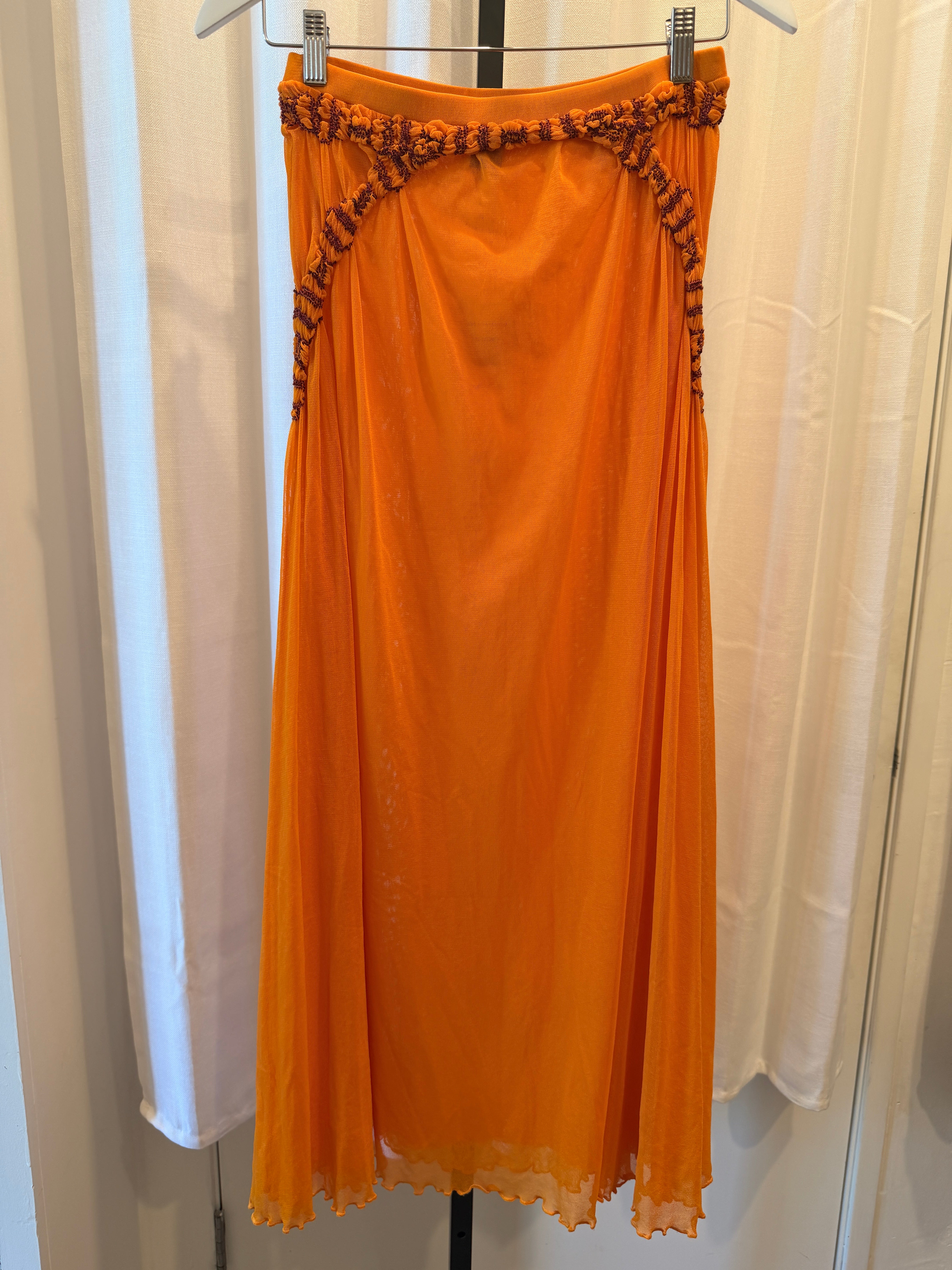 Orange Mesh Skirt