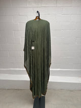 Green Caftan with Gold Beaded Finishing