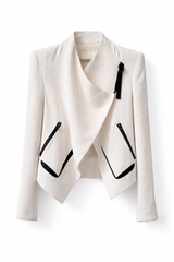 White blazer with black lining