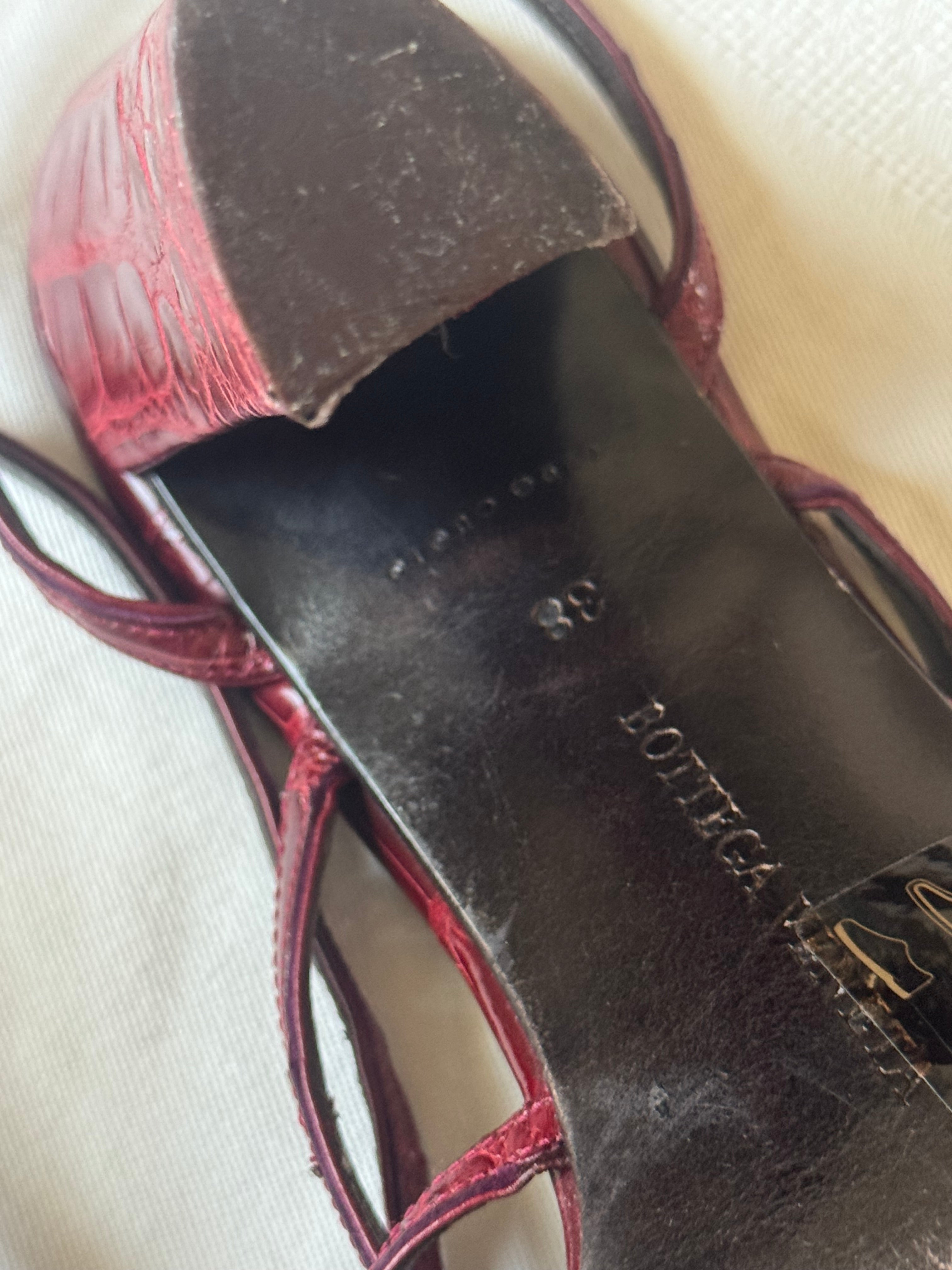 Crocodile Red Strappy Heels (37.5)