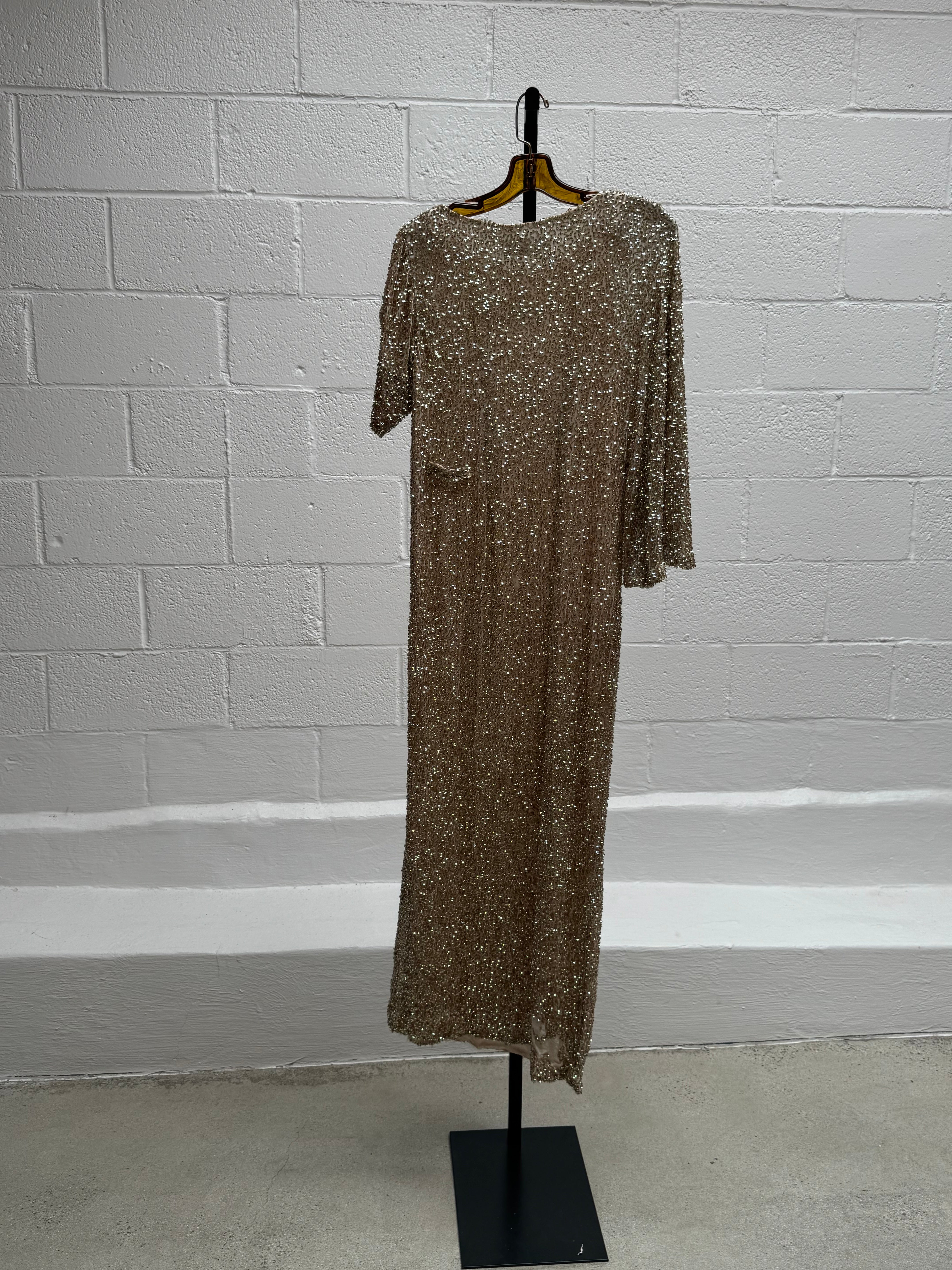 Gold Asymentrical sequins dress
