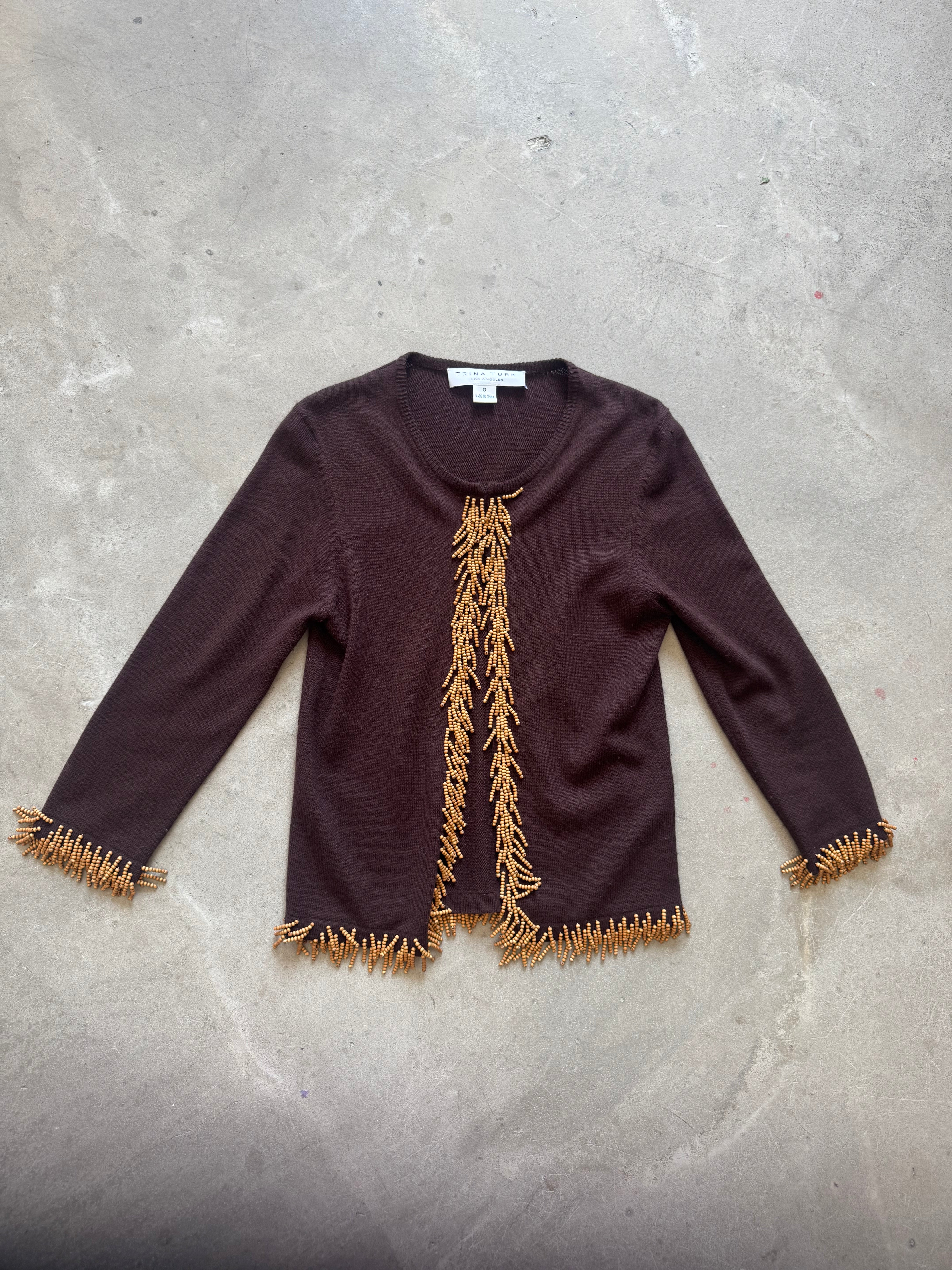 Cashmere and Wood Bead Vintage
