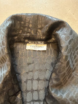 Black Croc Print Coat