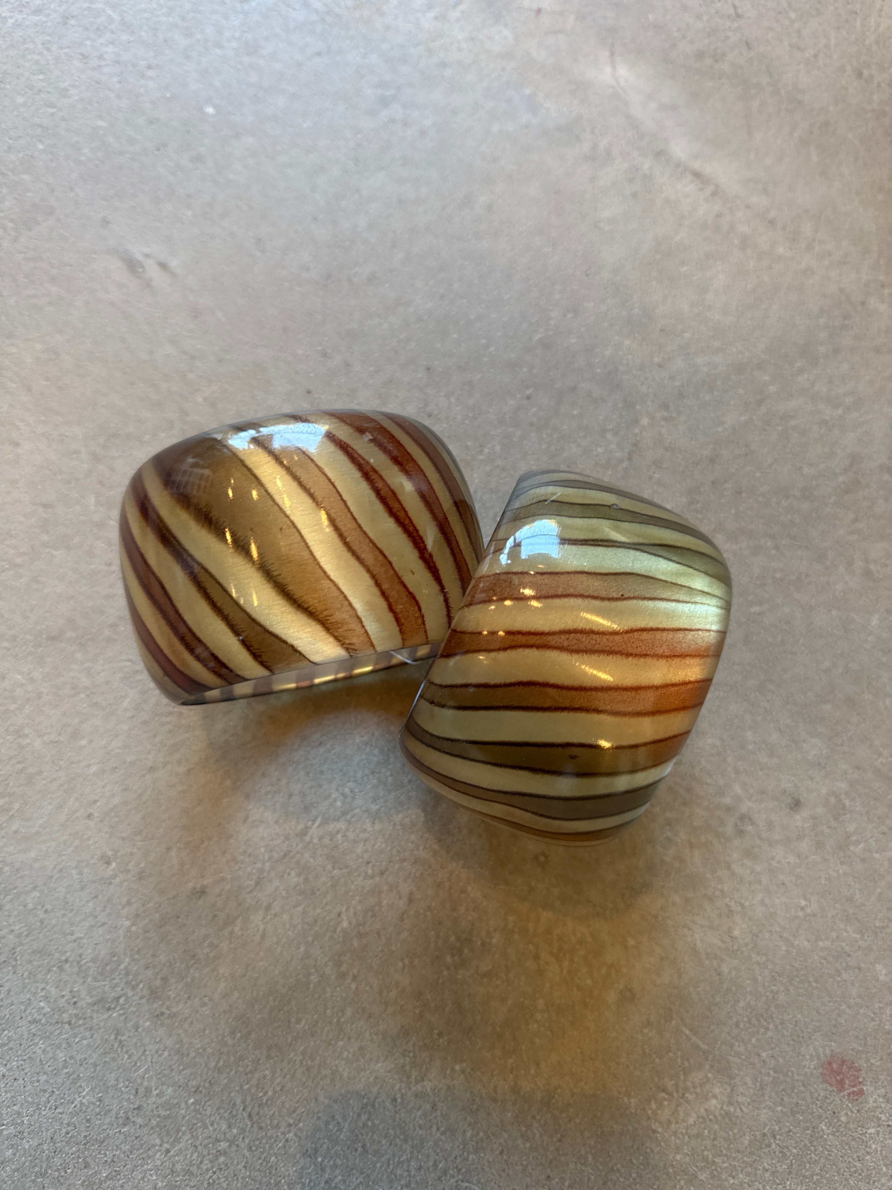 Set of Zebra Lucite Bangle