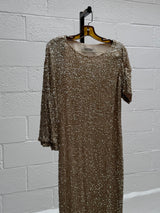 Gold Asymentrical sequins dress