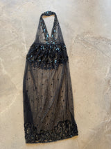 Vintage Black Beaded Dress