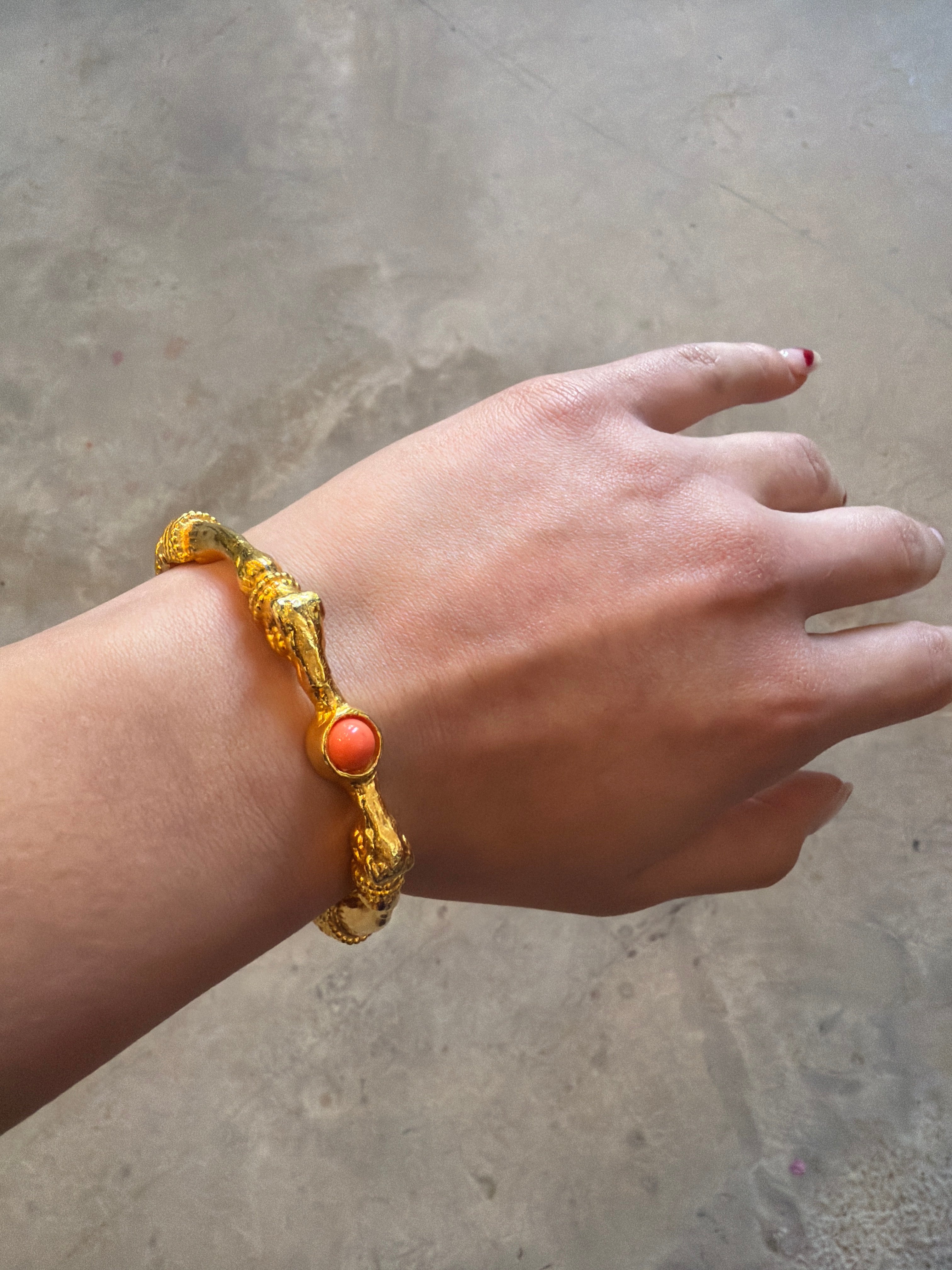 Gold and Orange Elephant Bracelet
