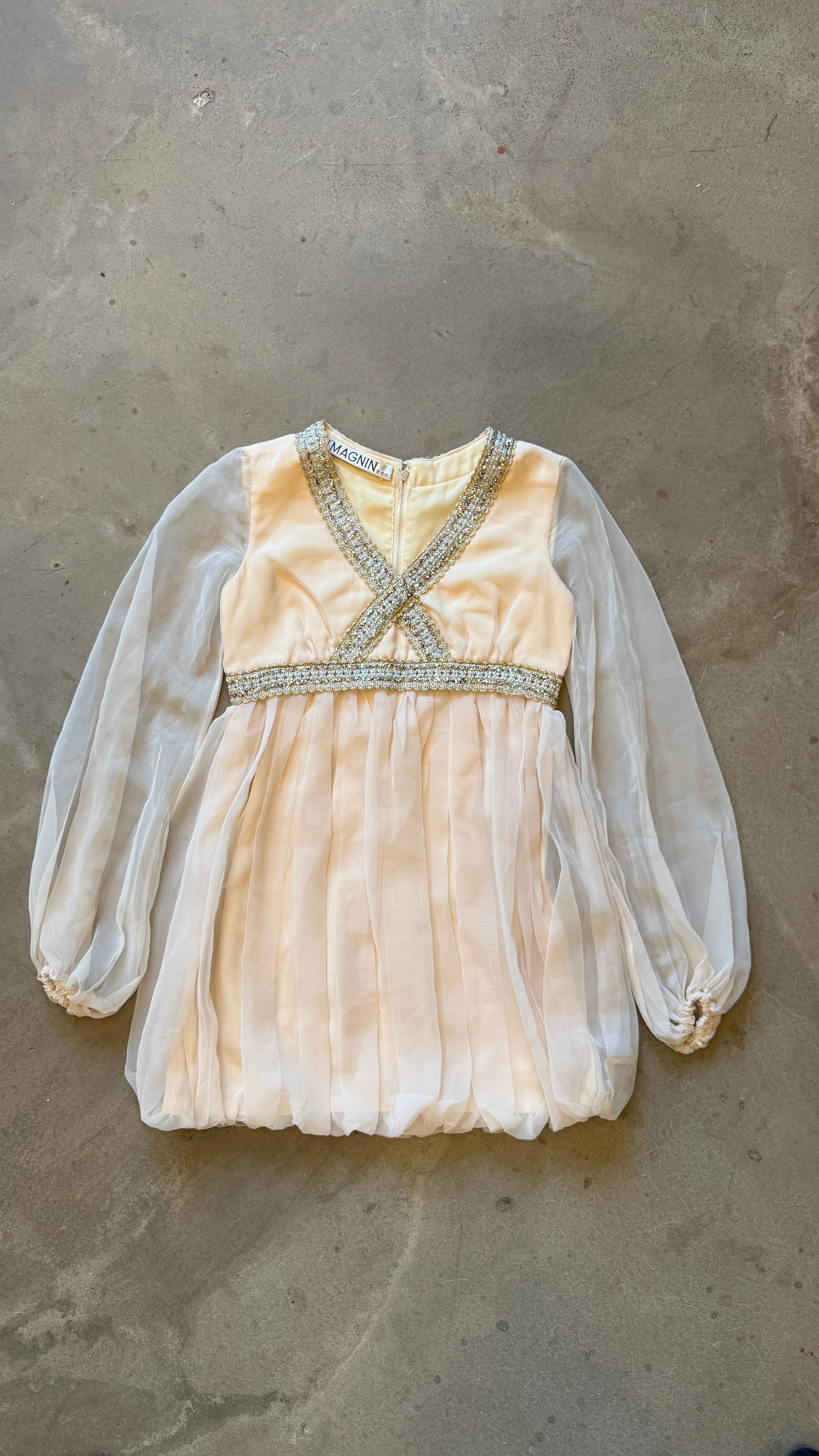 1960s Cream Rhinestone