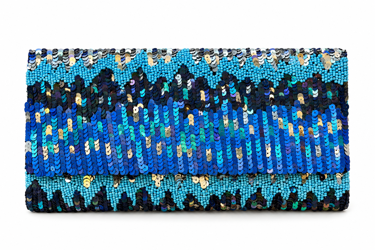 Vintage Blue Sequin Clutch