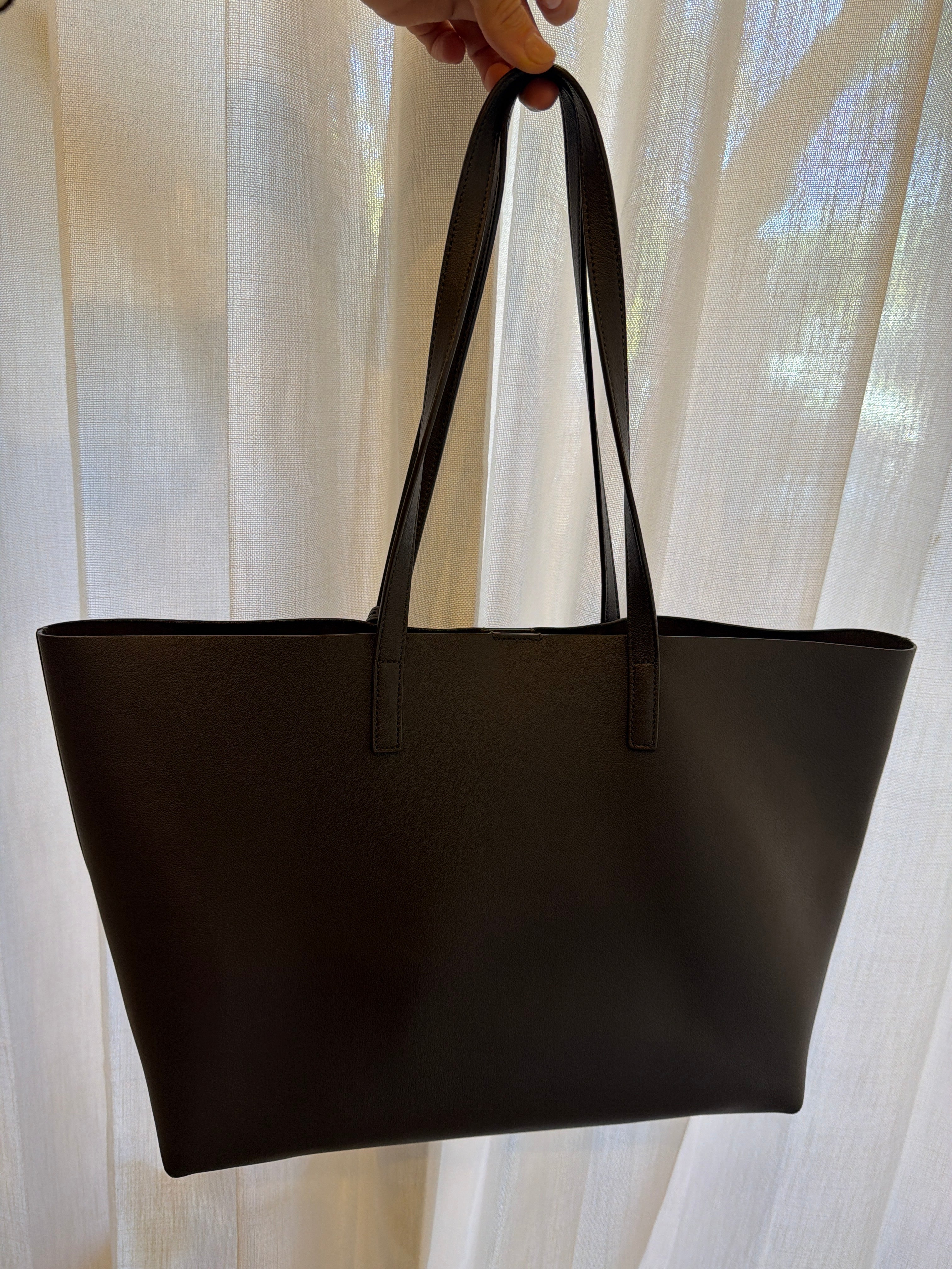 Shopping Large Leather Tote - Dark Green