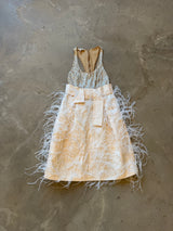 Runway Ostrich Feather and Sequin Dress