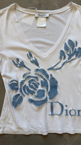Denim Floral Top
