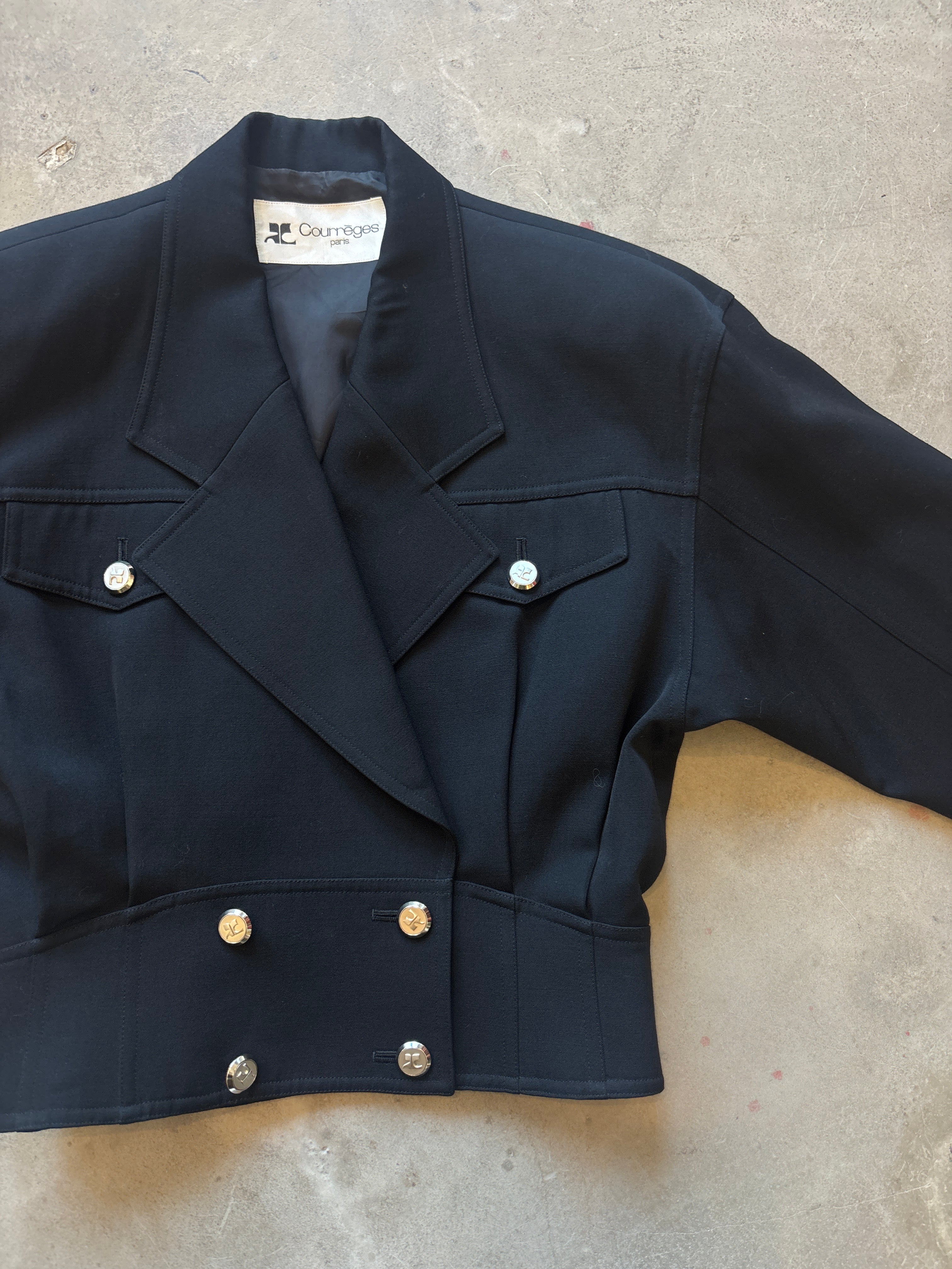 Black Cropped Vintage Jacket