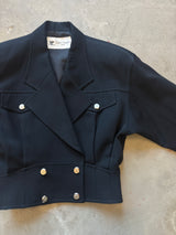 Black Cropped Vintage Jacket