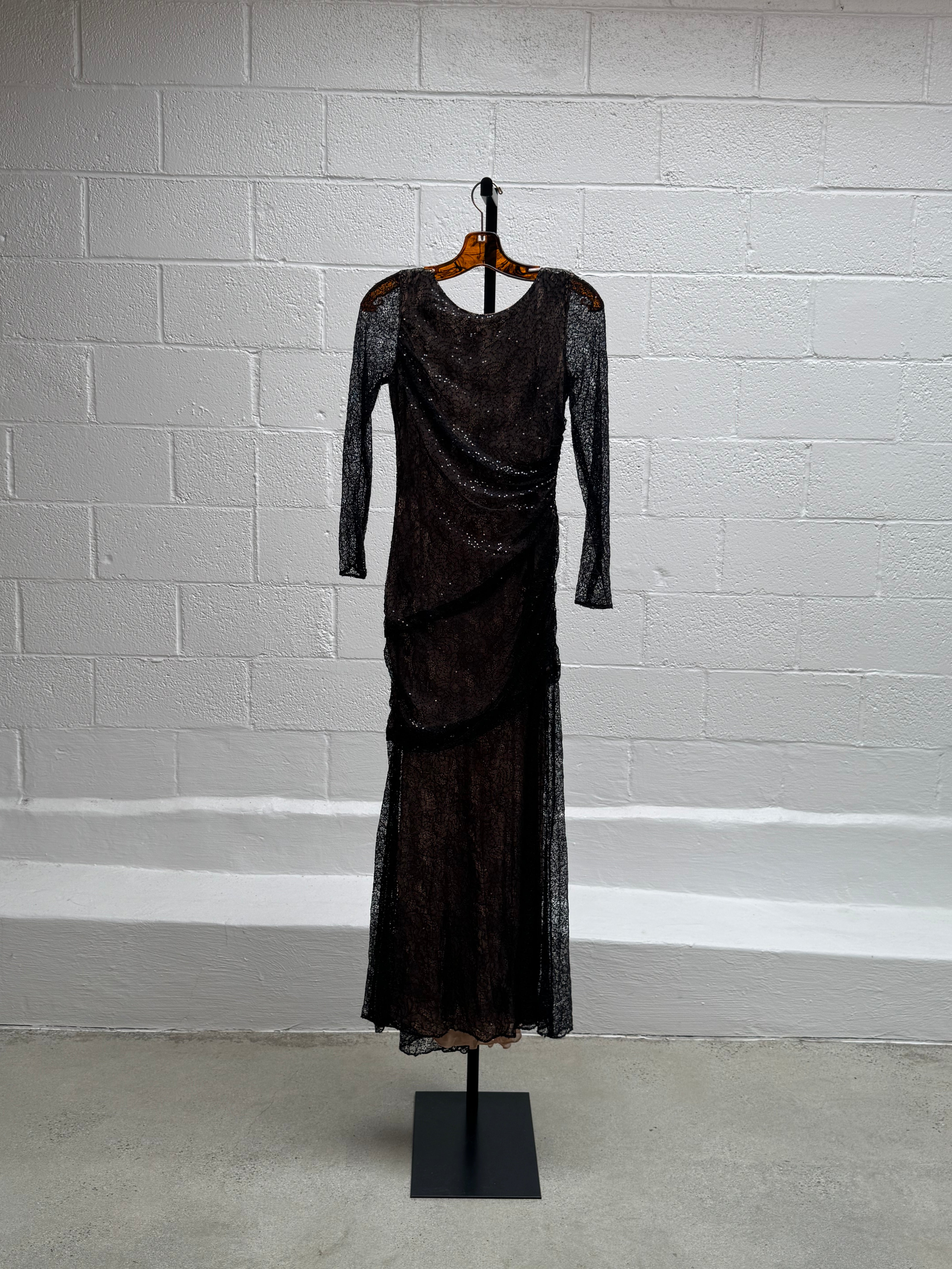 Sequins Netting over nude dress