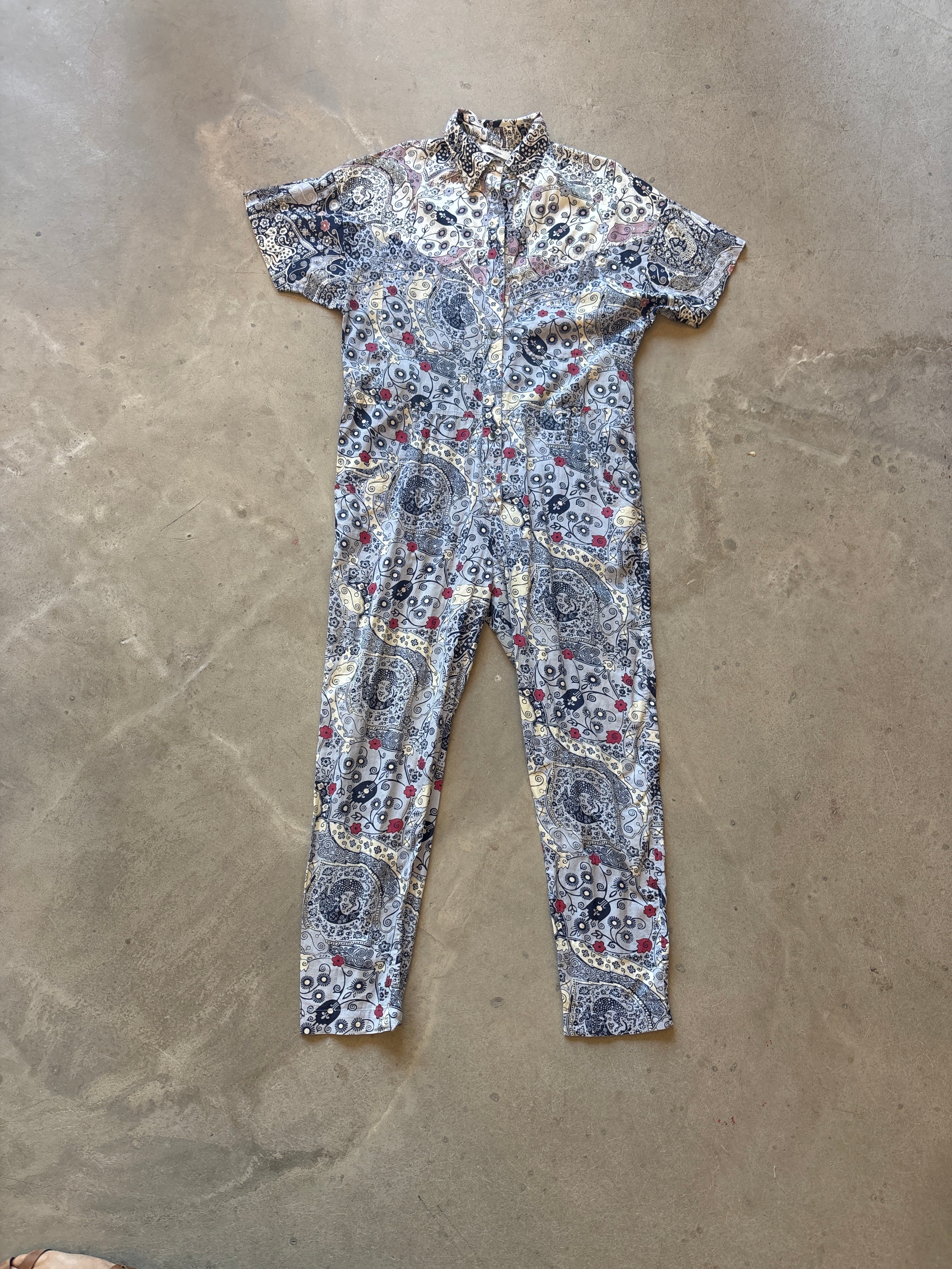 Floral Button-up Jumpsuit