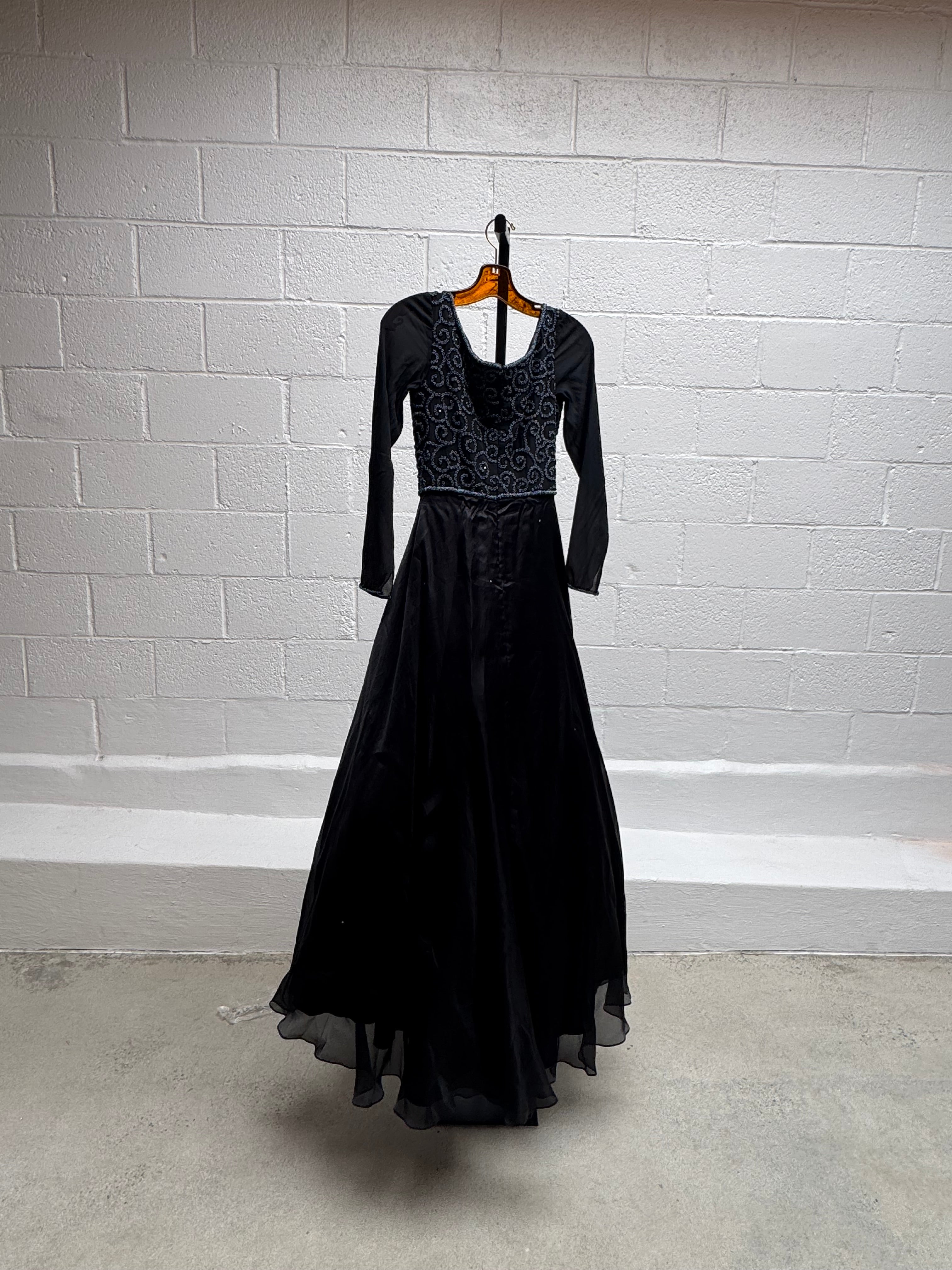 Beaded Gown with Full Silk Skirt