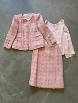 Three Piece Blush Pink Vintage Skirt Suit