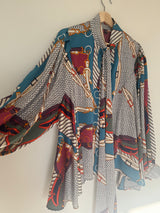 Silk Scarf Print Shirt