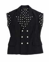Vintage Comme des Garçons Polka Dot Chiffon Vest Blouse c. 1990s