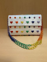 Crocodile Shoulder Bag with hearts