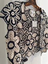 hand knit sleeveless cardigan
