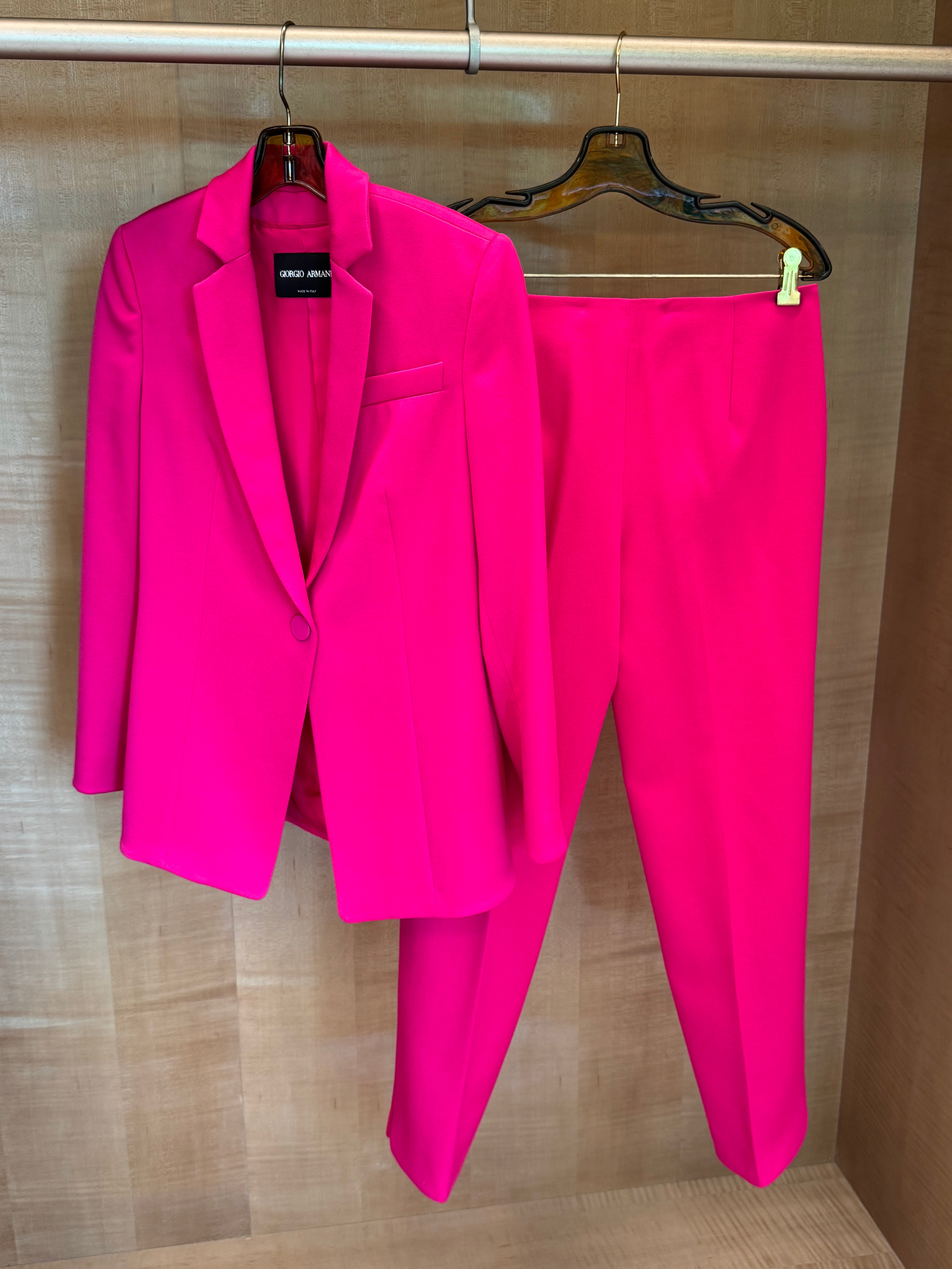 Tuxedo Hot Pink Wool Suit