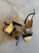Black and Gold Sandals