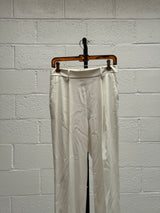 White Silk pleated shirt