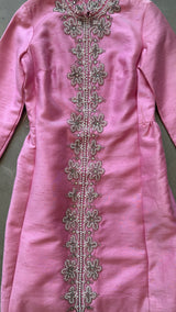 Vintage Pink Embroidered Dress