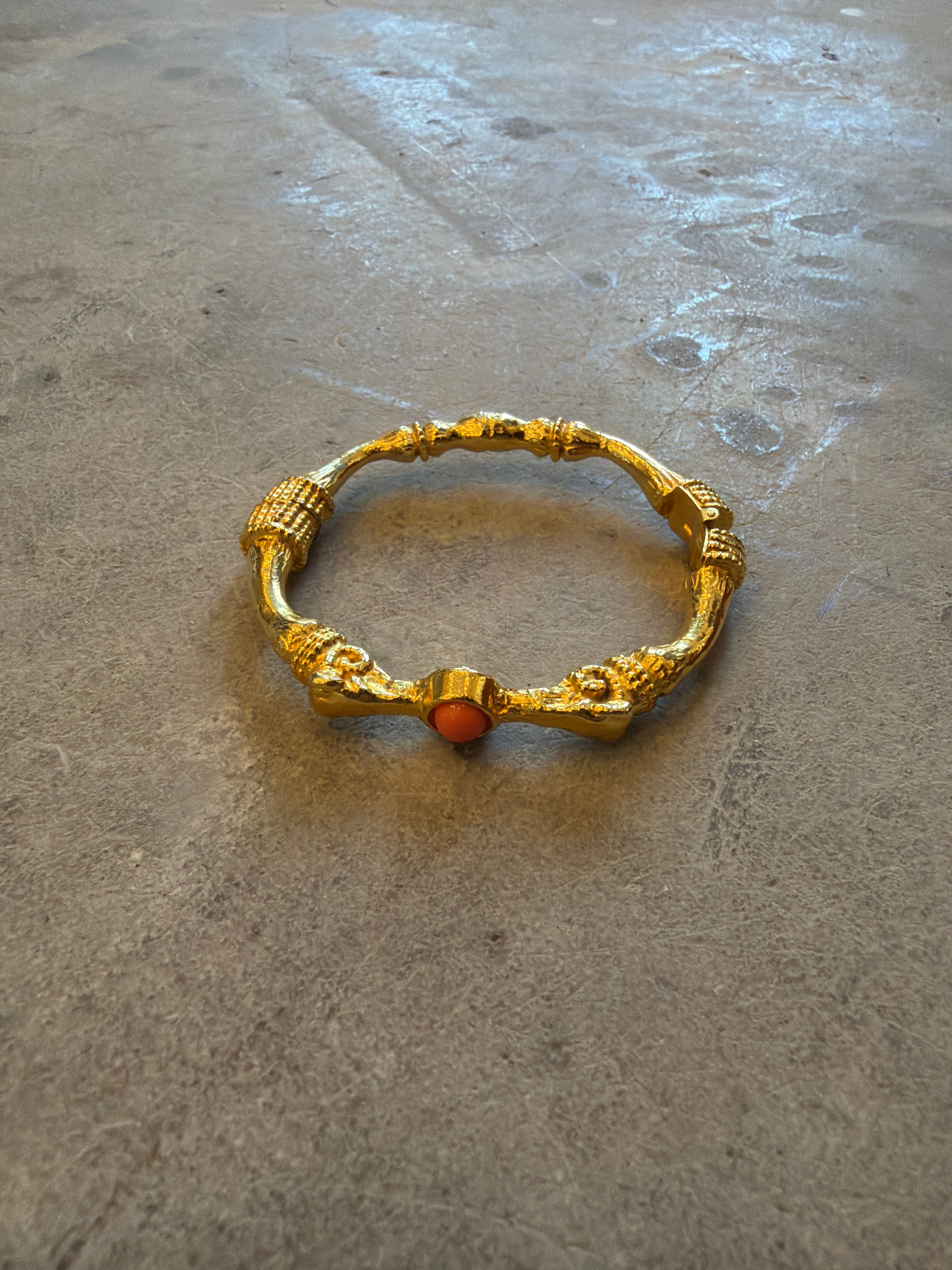 Gold and Orange Elephant Bracelet