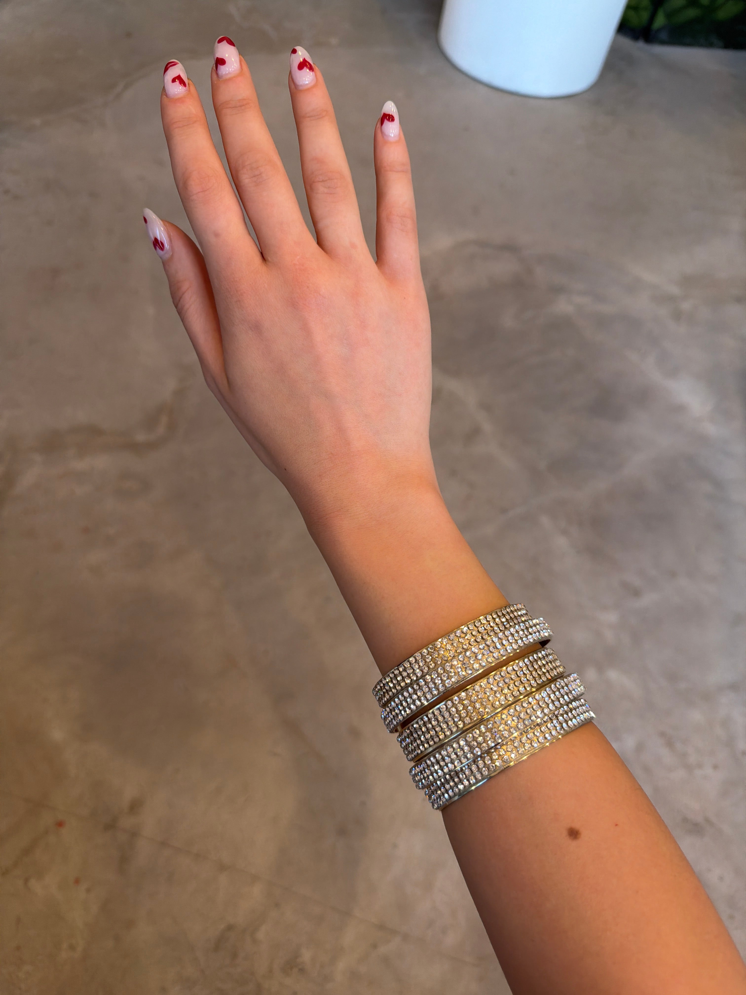 Gold Pavé Multi-Band Cuff Bracelet