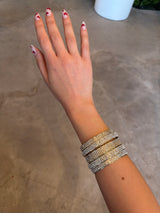 Gold Pavé Multi-Band Cuff Bracelet