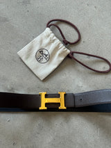 Constance belt buckle & Reversible leather strap 38 mm