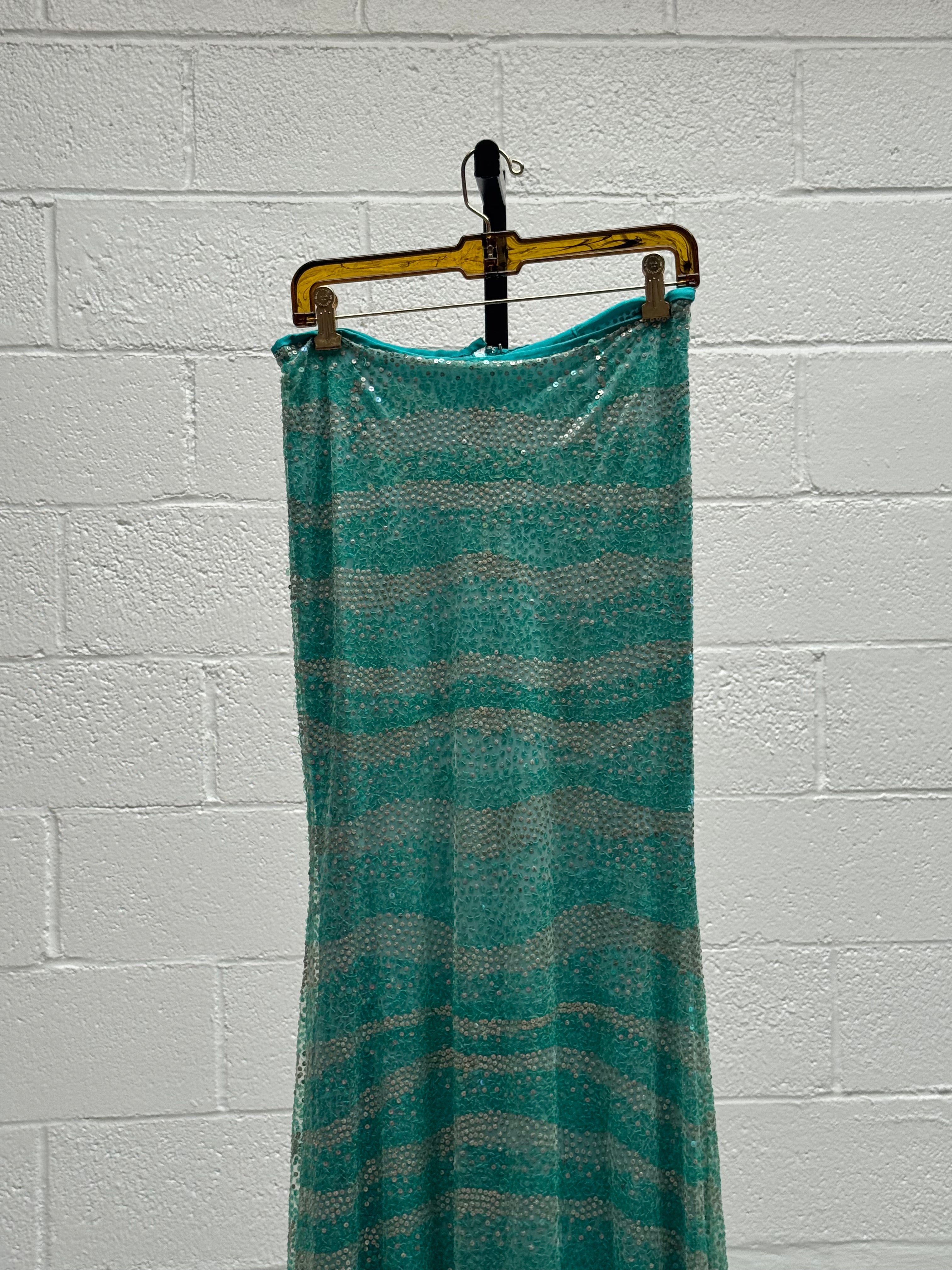 Turquoise top and skirt set