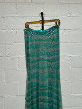 Turquoise top and skirt set