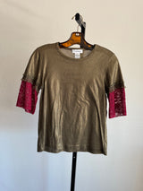 Gold Metalic Top with Lace