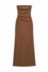 Brown Tube Maxi Dress
