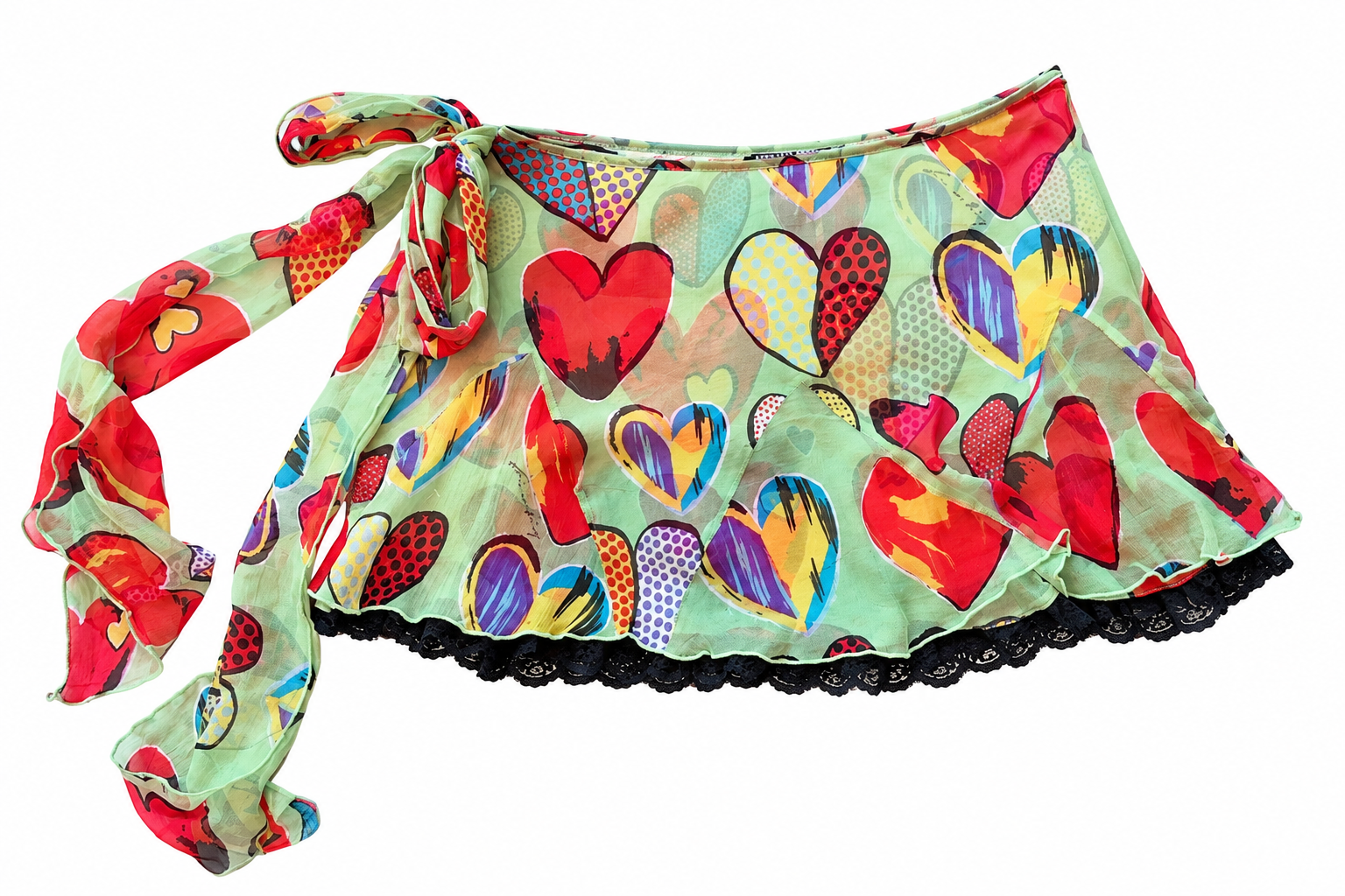 Heart Chiffon Mini Skirt