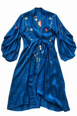 Vintage Kimono with Embroidered Flowers