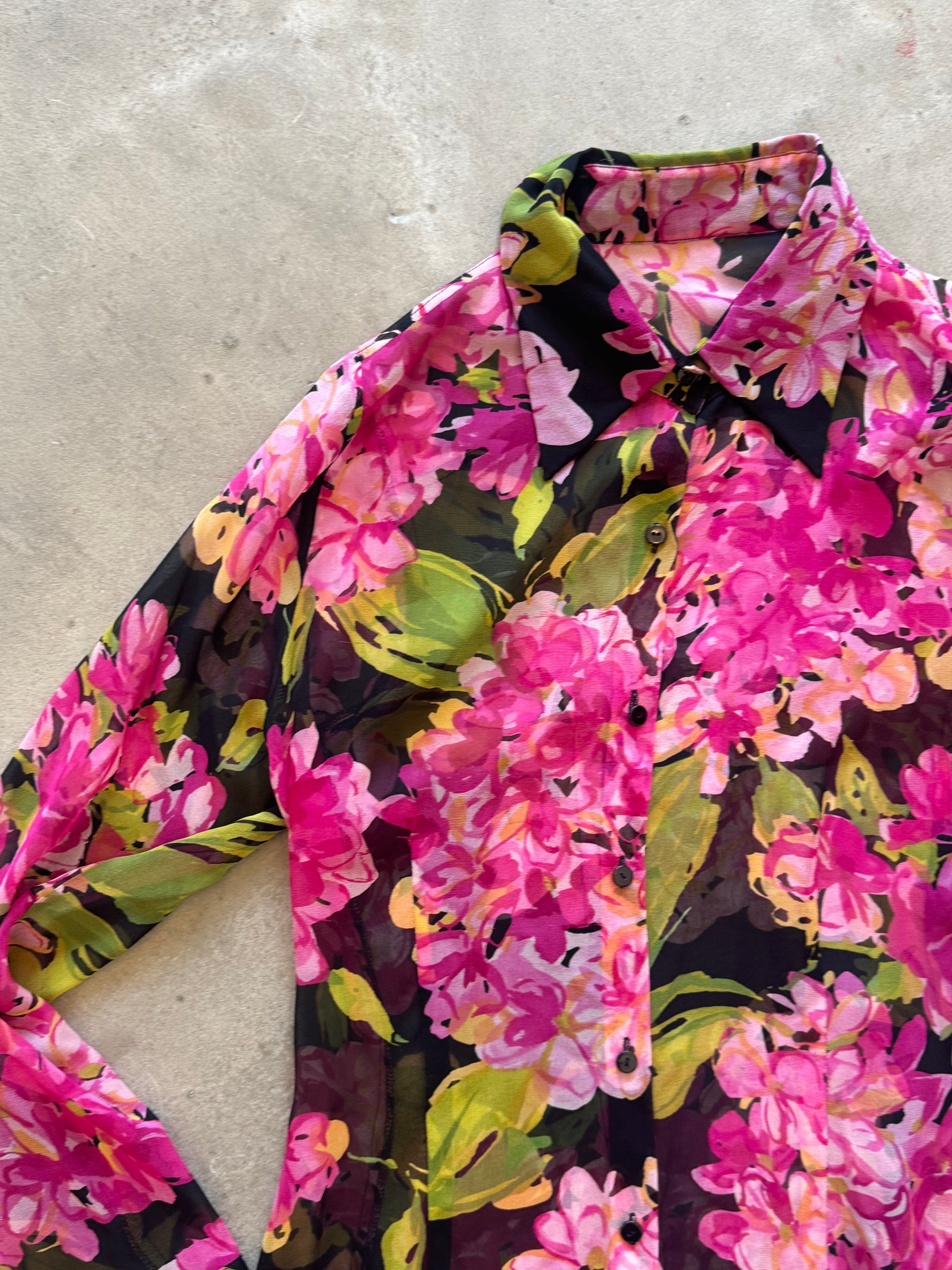 Floral Silk Chiffon Shirt