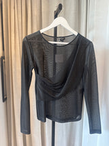 Sheer Glitter Draped Top