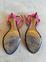 Pink Two Toned Snakeskin Sandals