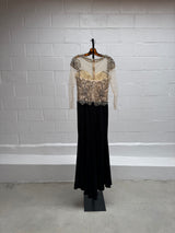 Sequins and Black Velvet Gown
