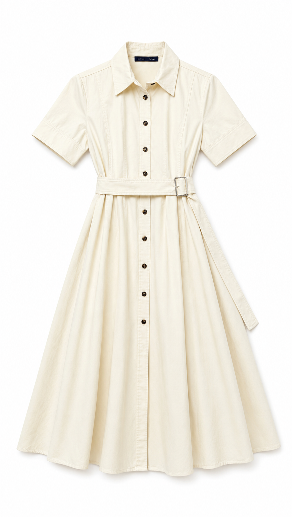 Cream Button-Up Dress